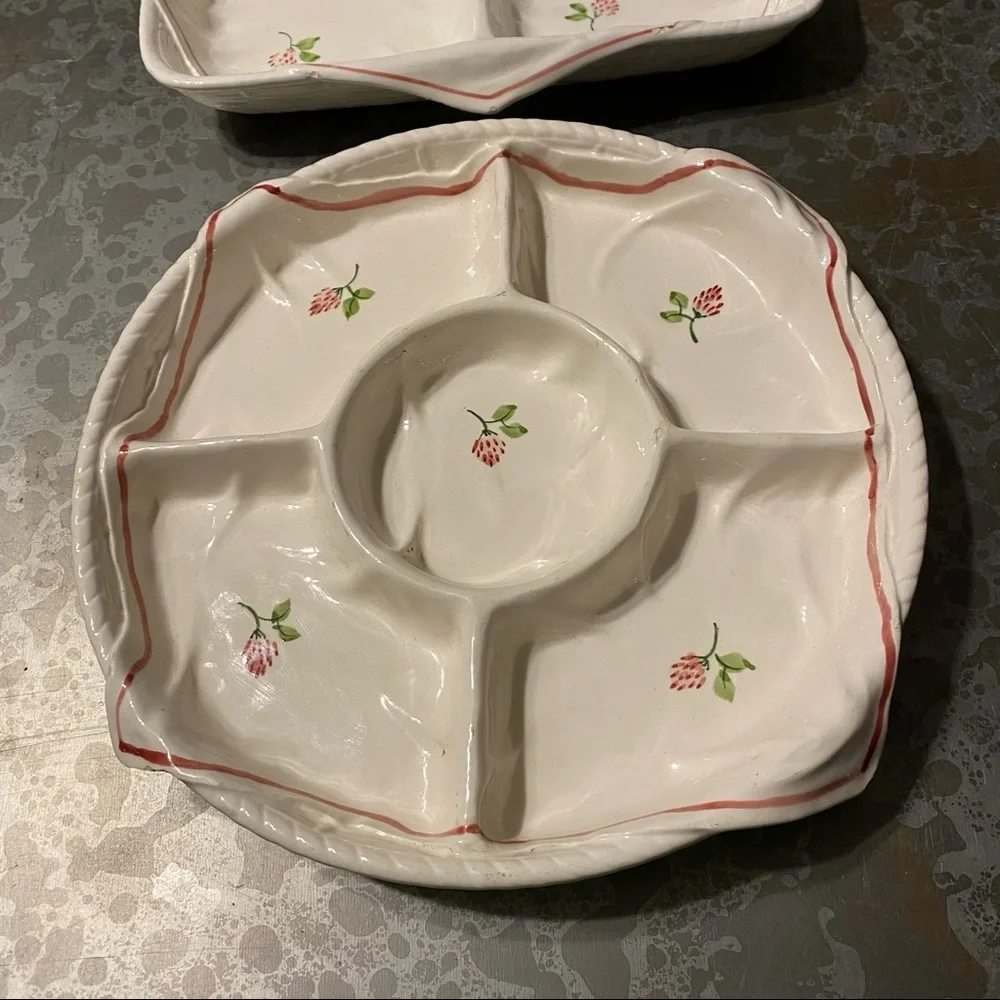 Vintage Stafford Original 1986 Serving Platters set of 2 Vintage Rose Dishes
